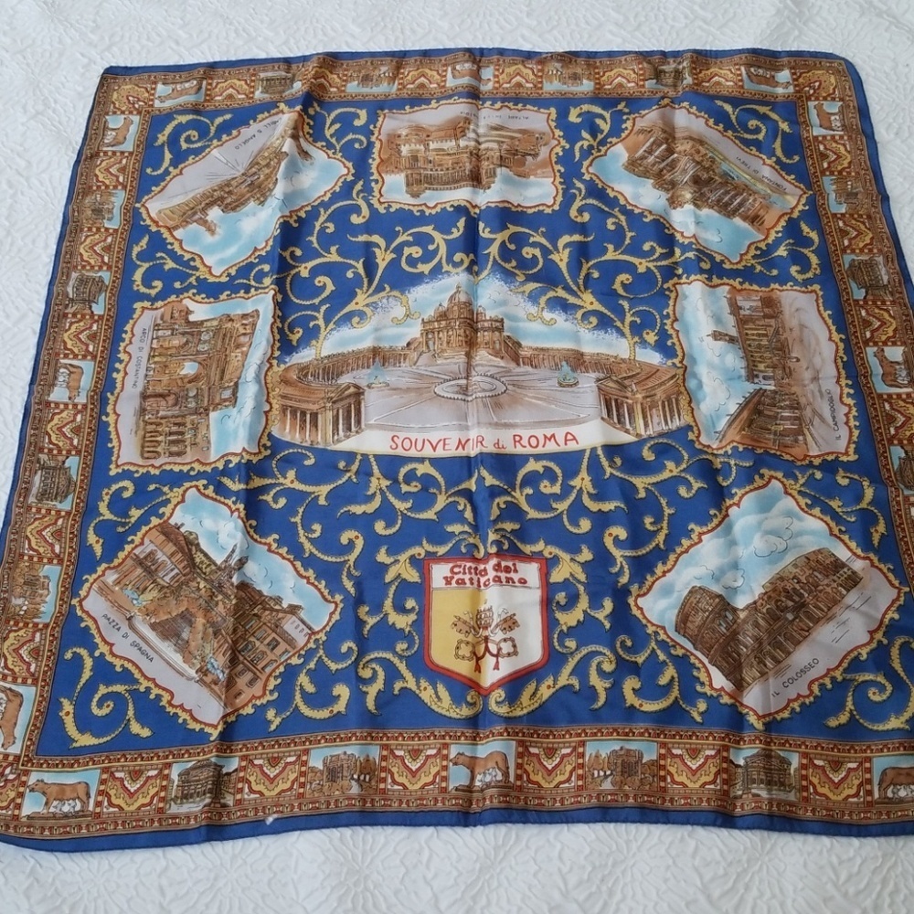 Vintage Roma Souvenir Silk Square Scarf - Picture 4 of 10